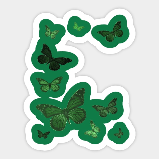 Green Butterflies Sticker by martinspixs